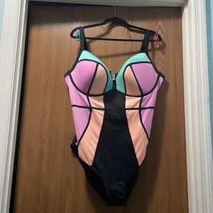 NWT City Chic Swimsuit Mint color blocking